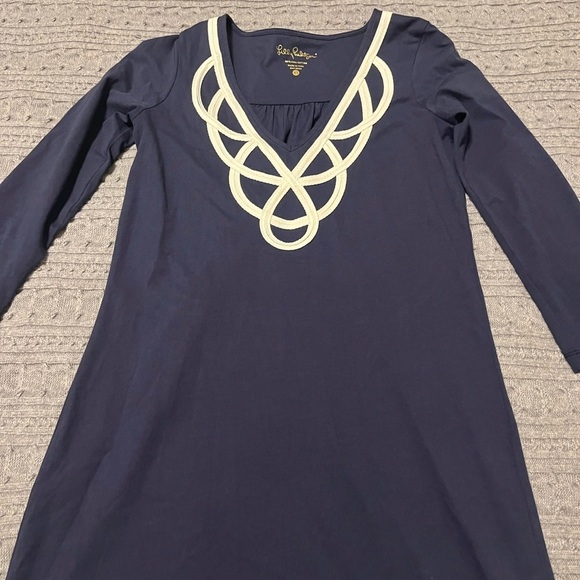 Lilly Pulitzer Blaire V Neck Navy Dress Size XS summer beach Xsmall vacation - Picture 3 of 5